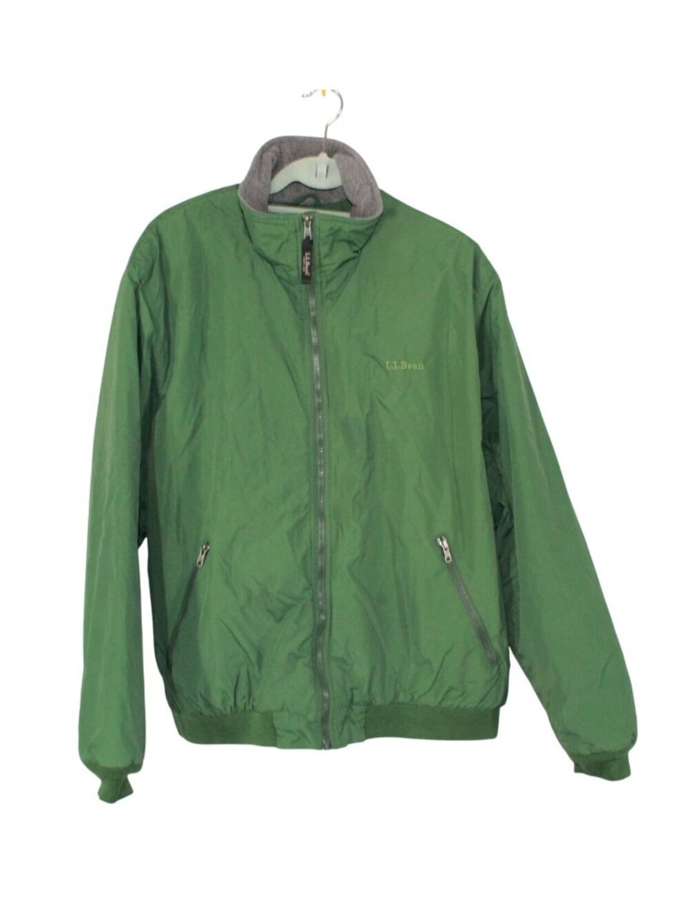 LL Bean Men's Warm Up Jacket Fleece Lined Rain Forest Fall Winter Size XL